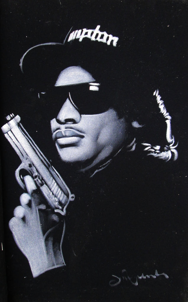 Eazy-E portrait ; Original Oil painting on Black Velvet by Zenon Matia –  velvetify
